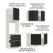 Cozinha Compacta Madesa Lux com Armário e Balcão 5 Portas 3 Gavetas - Branco/Preto