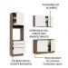Cozinha Compacta Madesa Lux com Armário e Balcão 5 Portas 3 Gavetas - Rustic/Branco Veludo