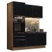 Cozinha Compacta Madesa Lux com Armário e Balcão 5 Portas 3 Gavetas - Rustic/Preto