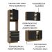 Cozinha Compacta Madesa Lux com Armário e Balcão 5 Portas 3 Gavetas - Rustic/Preto