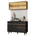 Cozinha Compacta Madesa Reims 120001 com Armário e Balcão - Preto/Rustic