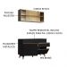 Cozinha Compacta Madesa Reims 120001 com Armário e Balcão - Preto/Rustic