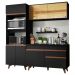 Cozinha Compacta Madesa Reims 190002 com Armário e Balcão - Preto