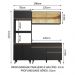 Cozinha Compacta Madesa Reims 190002 com Armário e Balcão - Preto