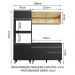 Cozinha Compacta Madesa Reims 190002 com Armário e Balcão - Preto/Rustic