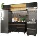 Cozinha Compacta Madesa Reims 260003 com Armário e Balcão - Preto
