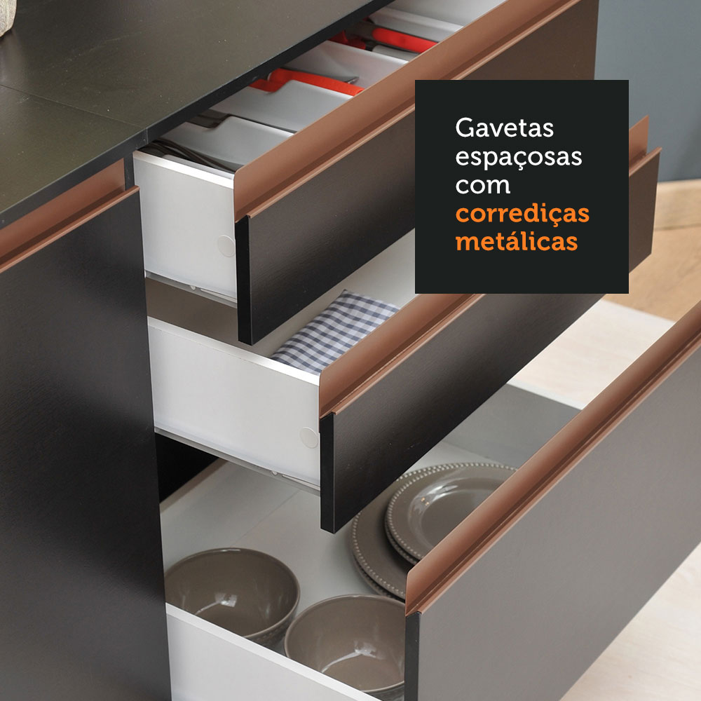 Cozinha Compacta Madesa Reims com Balcão - 5 Portas 3 Gavetas