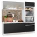 Cozinha Compacta Madesa Topazio Pop com Armário, Balcão e Tampo - Branco/Preto