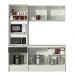 Cozinha Compacta Madesa Topazio Pop com Armário, Balcão e Tampo - Branco/Preto