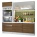 Cozinha Compacta Madesa Topazio com Balcão e Tampo - Branco/Rustic