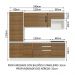 Cozinha Completa 100% MDF Madesa Acordes 240001 com Armário e Balcão - Branco/Rustic