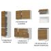 Cozinha Completa 100% MDF Madesa Acordes 240001 com Armário e Balcão - Branco/Rustic