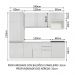 Cozinha Completa 100% MDF Madesa Acordes 240001 com Armário e Balcão - Frentes Branco Brilho