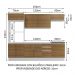 Cozinha Completa 100% MDF Madesa Acordes 250003 com Armário e Balcão - Branco/Rustic