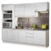 Cozinha Completa 100% MDF Madesa Acordes 250003 com Armário e Balcão - Frentes Branco Brilho