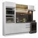Cozinha Completa 100% MDF Madesa Acordes 250004 com Armário e Balcão - Frentes Branco Brilho