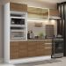 Cozinha Completa 100% MDF Madesa Acordes 250004 com Armário e Balcão (Com Tampo) - Branco/Rustic