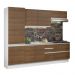 Cozinha Completa 100% MDF Madesa Acordes 260001 com Armário e Balcão - Branco/Rustic