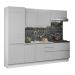 Cozinha Completa 100% MDF Madesa Acordes 260001 com Armário e Balcão - Frentes Branco Brilho