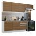 Cozinha Completa 100% MDF Madesa Acordes 260003 com Armário e Balcão - Branco/Rustic
