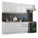 Cozinha Completa 100% MDF Madesa Acordes 260003 com Armário e Balcão - Frentes Branco Brilho