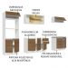 Cozinha Completa 100% MDF Madesa Acordes 270007 com Armário e Balcão - Branco/Rustic