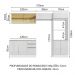 Cozinha Completa 100% MDF Madesa Acordes 270008 com Armário e Balcão Frentes - Branco Brilho
