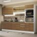 Cozinha Completa 100% MDF Madesa Acordes 310001 com Armário e Balcão - Branco/Rustic