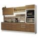 Cozinha Completa 100% MDF Madesa Acordes 310001 com Armário e Balcão - Branco/Rustic