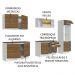 Cozinha Completa 100% MDF Madesa Acordes 310001 com Armário e Balcão - Branco/Rustic