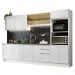 Cozinha Completa 100% MDF Madesa Acordes 310001 com Armário e Balcão - Frentes Branco Brilho
