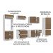 Cozinha Completa 100% MDF Madesa Acordes 330005 com Armário e Balcão - Branco/Rustic