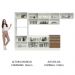 Cozinha Completa 100% MDF Madesa Acordes 330006 com Armário e Balcão - Branco/Rustic