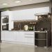 Cozinha Completa 100% MDF Madesa Acordes 330006 com Armário e Balcão - Frentes Branco Brilho