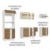 Cozinha Completa 100% MDF Madesa Smart 250 cm Modulada Com Balcão e Tampo - Branco/Rustic/Crema