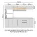 Cozinha Completa 100% MDF Madesa Smart 250 cm Modulada Com Balcão e Tampo