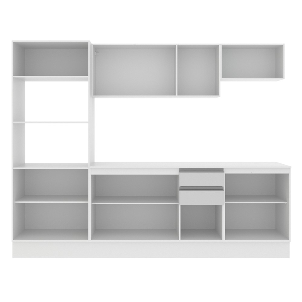 Cozinha Completa 100% MDF Madesa Smart 250 cm Modulada Com Balcão e Tampo