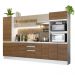 Cozinha Completa 100% MDF Madesa Smart 300 cm Modulada Com Armário e Balcão - Branco/Rustic/Crema