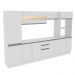 Cozinha Completa 100% MDF Madesa Smart 300 cm Modulada Com Armário, Balcão e Tampo