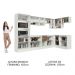 Cozinha Completa 100% MDF Madesa Smart Modulada de Canto - Branco/Rustic/Crema