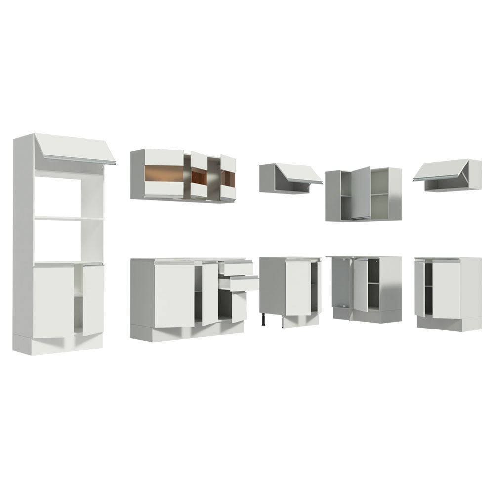 Cozinha Completa 100% MDF Madesa Smart Modulada de Canto