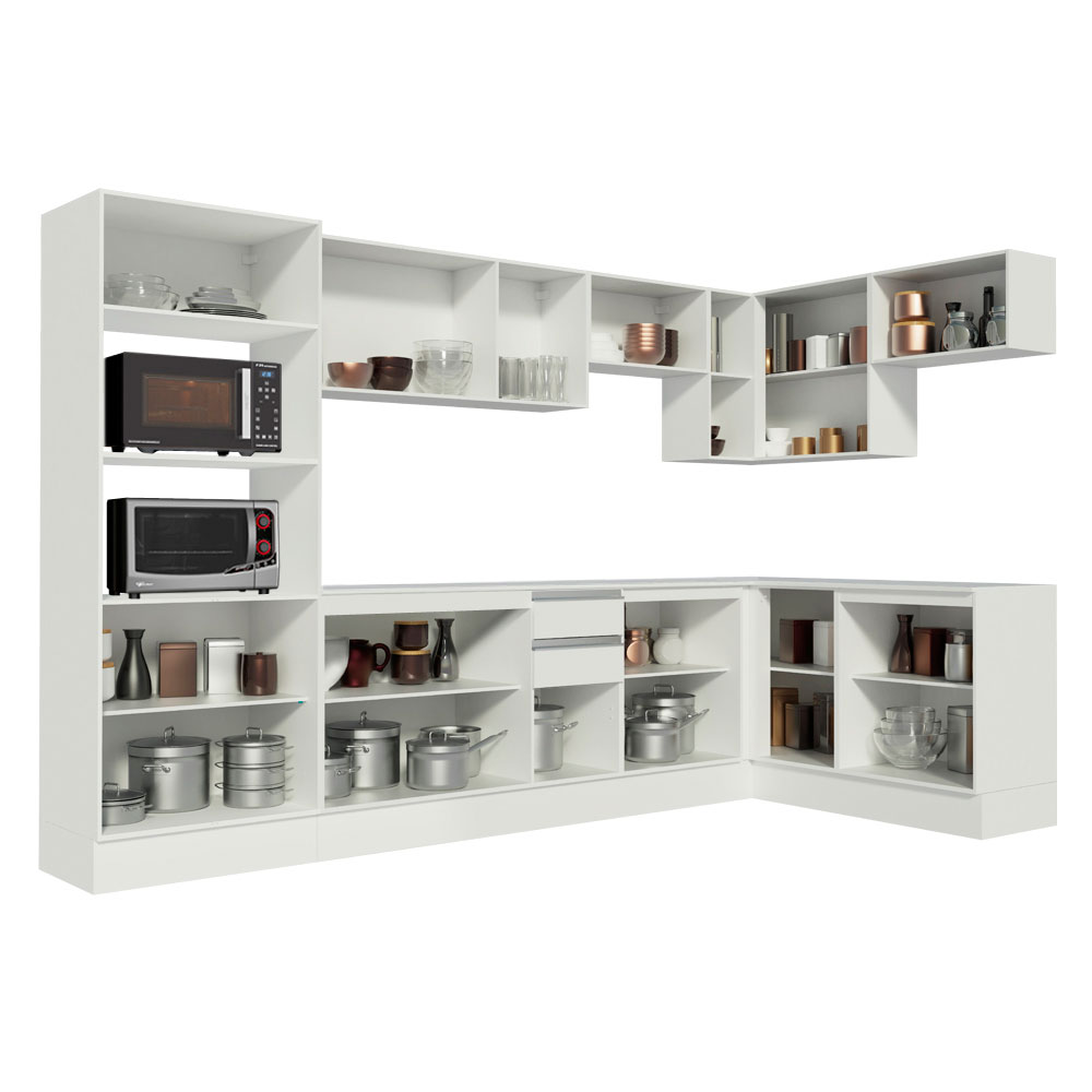 Cozinha Completa 100% MDF Madesa Smart Modulada de Canto