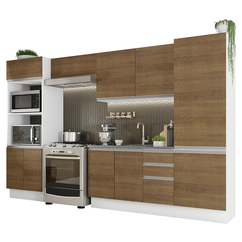 Cozinha Completa Madesa 100% MDF Acordes 2 gavetas 11 Portas (Sem Tampo e Pia)