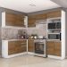 Cozinha Completa Madesa 100% MDF Acordes de Canto (Sem Tampo e Pia) - Rustic/Branco