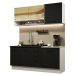 Cozinha Completa Madesa Agata 180002 com Armário e Balcão (Sem Tampo e Pia) - Branco/Preto