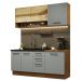 Cozinha Completa Madesa Agata 180002 com Armário e Balcão (Sem Tampo e Pia) - Rustic/Cinza