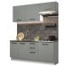 Cozinha Completa Madesa Agata 180003 com Armário e Balcão (Sem Tampo e Pia) - Branco/Cinza
