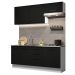 Cozinha Completa Madesa Agata 180003 com Armário e Balcão (Sem Tampo e Pia) - Branco/Preto