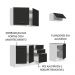 Cozinha Completa Madesa Agata 180003 com Armário e Balcão (Sem Tampo e Pia) - Branco/Preto