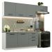 Cozinha Completa Madesa Agata 260002 com Armário e Balcão (Sem Tampo e Pia) - Branco/Cinza